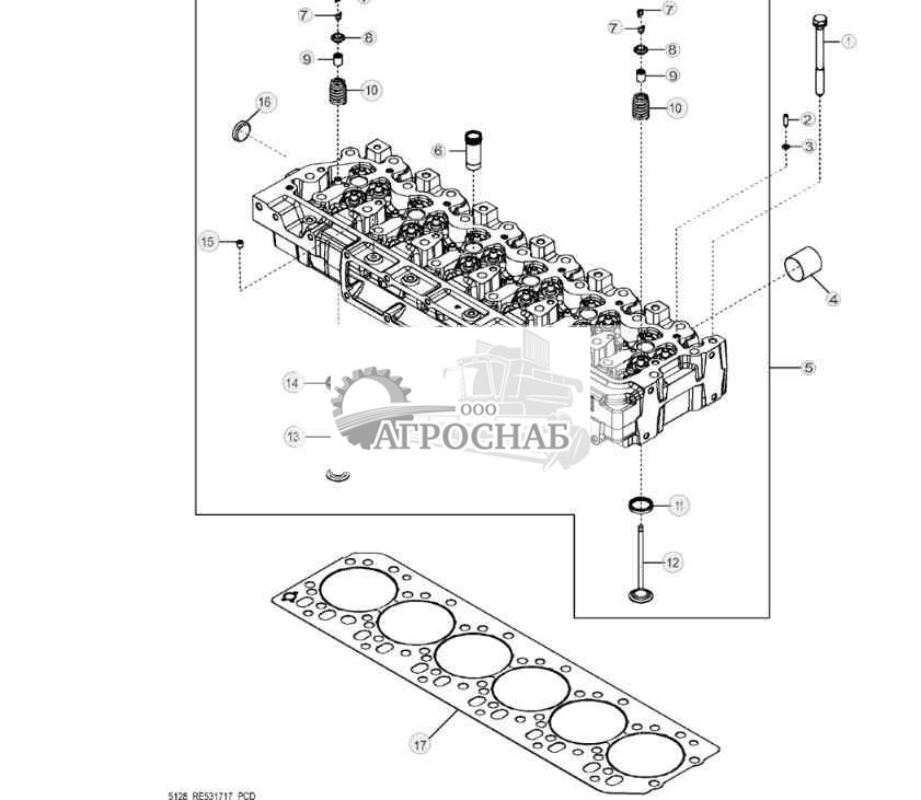 5128 Головка блока цилиндров с клапанами 
